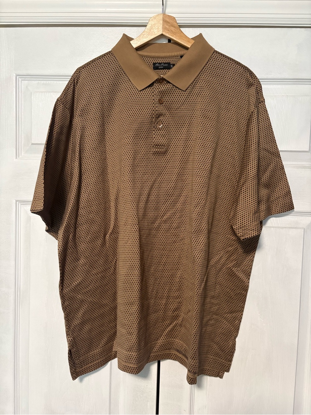 Vintage Alan Flusser Golf Double Mercerized Cotton Geometric Polo XL